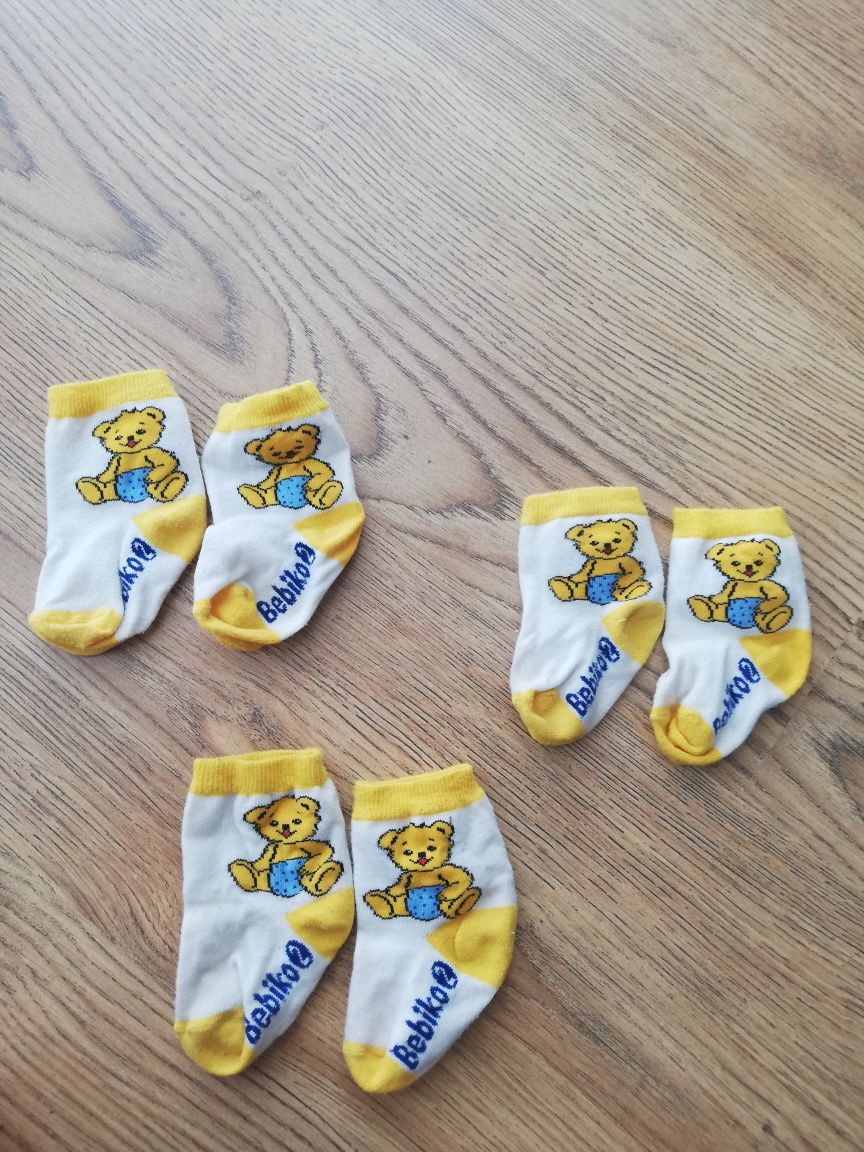 Skarpetki dla trojaczków zestaw komplet 3 par skarpetek niemowlęcych