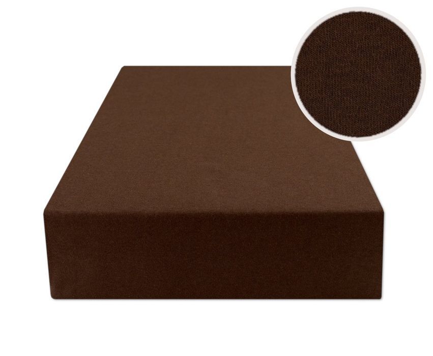 Prześcieradło z gumką 140x200 JERSEY Brąz eStilex