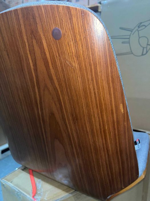 Proste krzesło gięte drewno orzech szary tkanin OUTLET ostatnie szt I1