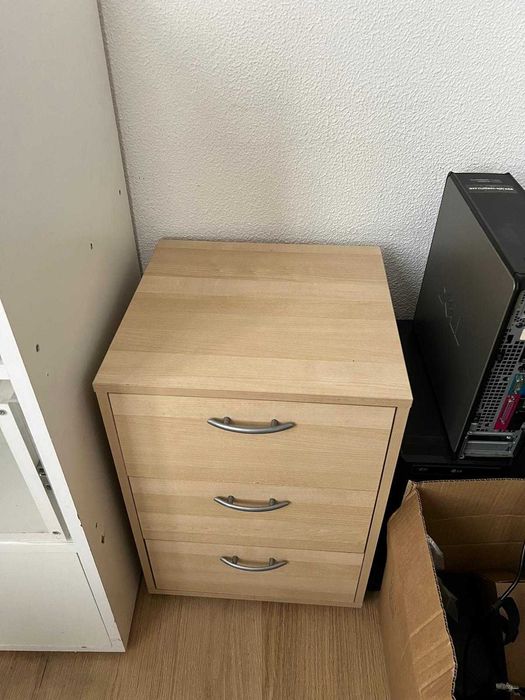 Mesas de escritório profissionais 1,60mx80cm com Bloco de gavetas