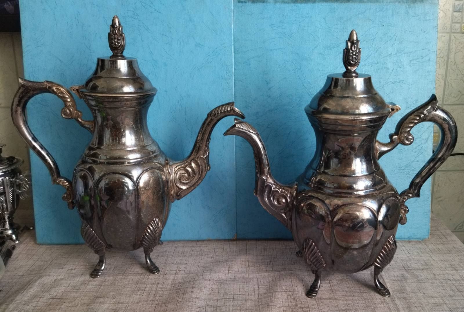 Чайник и кофейник посеребрение