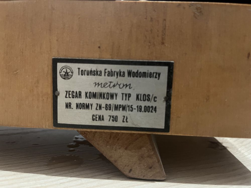 Zegar kominkowy antyczny PRL Metron zabytkowy