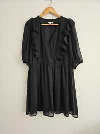 Czarna sukienka z falbankami  marka H&M rozmiar  38