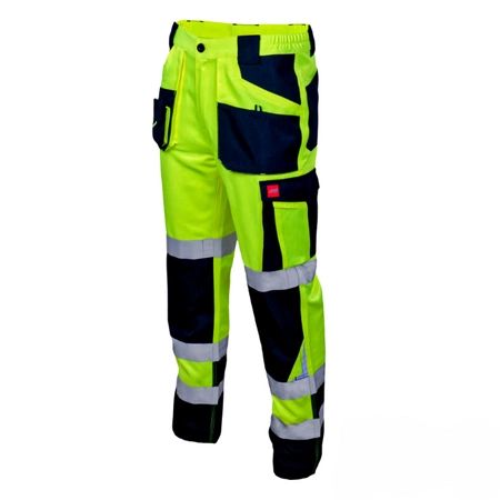 Spodnie robocze do pasa BHP FLASH Odblaskowe Mocne Potrójne  Rozmia 56