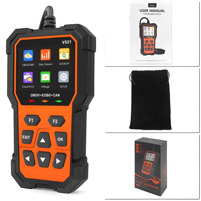 Tester diagnostyczny interfejs OBD skaner błędów język polski v521