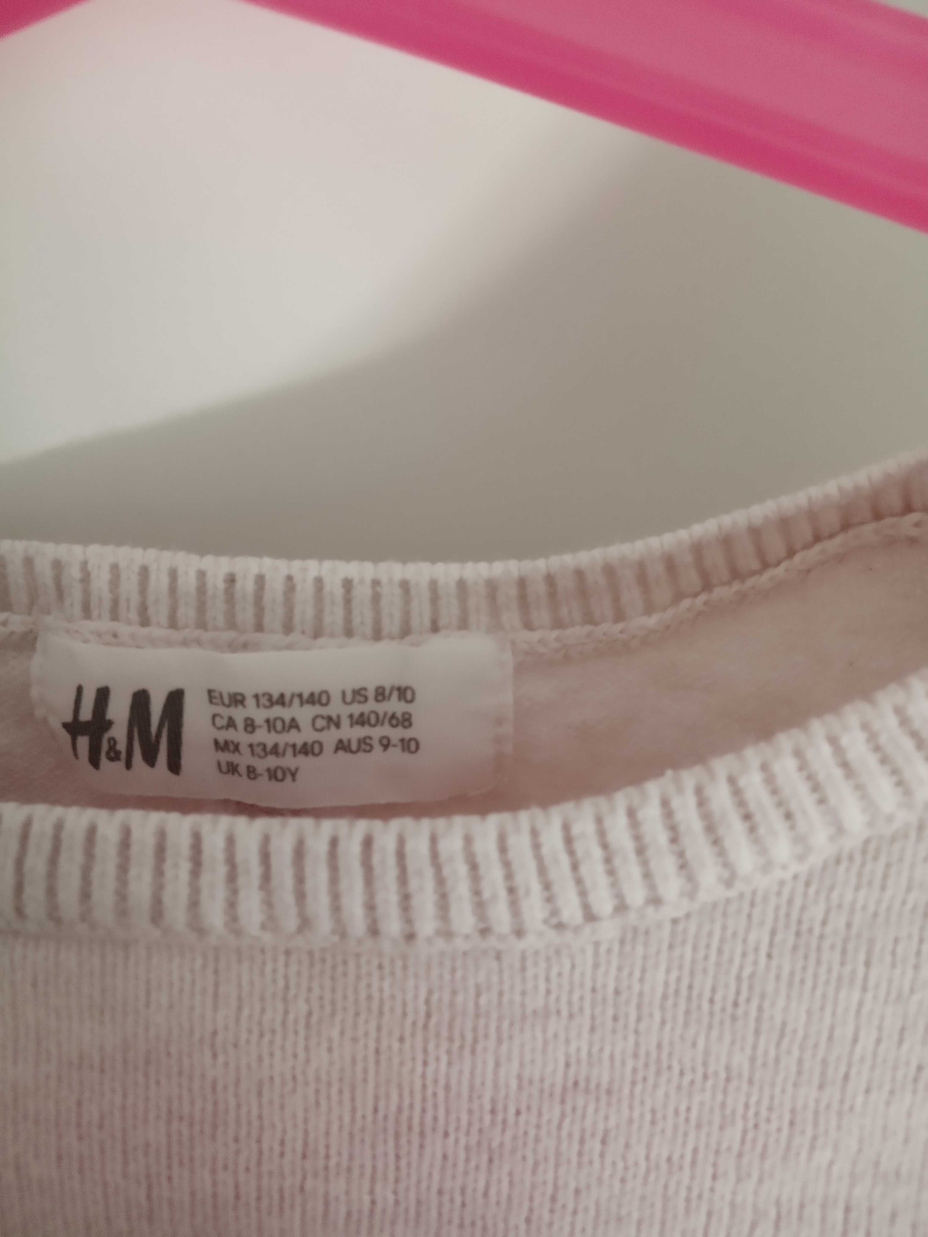 Sweter H&M w grochy dla dziewczynki.Rozmiar 134/130