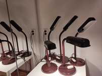 Lampka nocna biurkowa brązowa metalowa ZESI Nowe vintage PRL