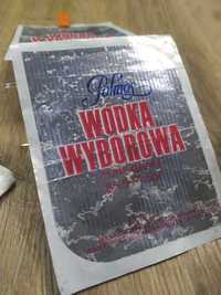 Stare etykiety PRL Polmos Wódka Wyborowa wersja eksportowa 65,5% Unika