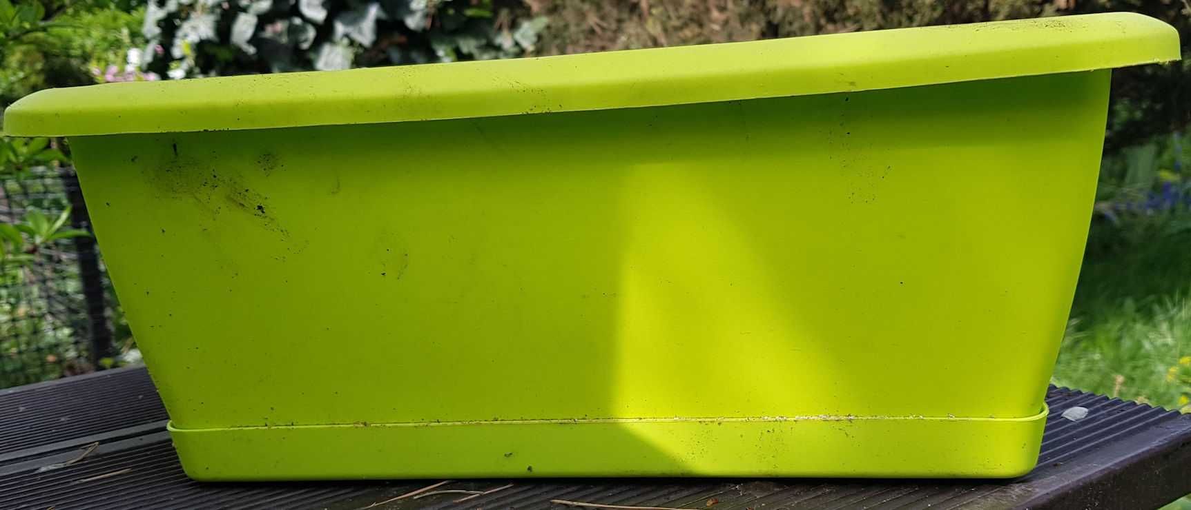doniczki balkonowe zestaw w kolorze limonka