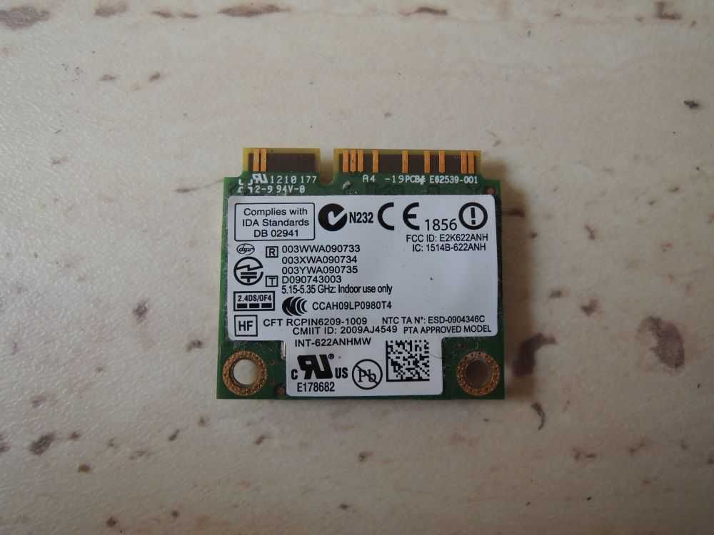 karta WiFi INTEL ADVANCED-N 6200 , 622ANHMW mPCIe bdb