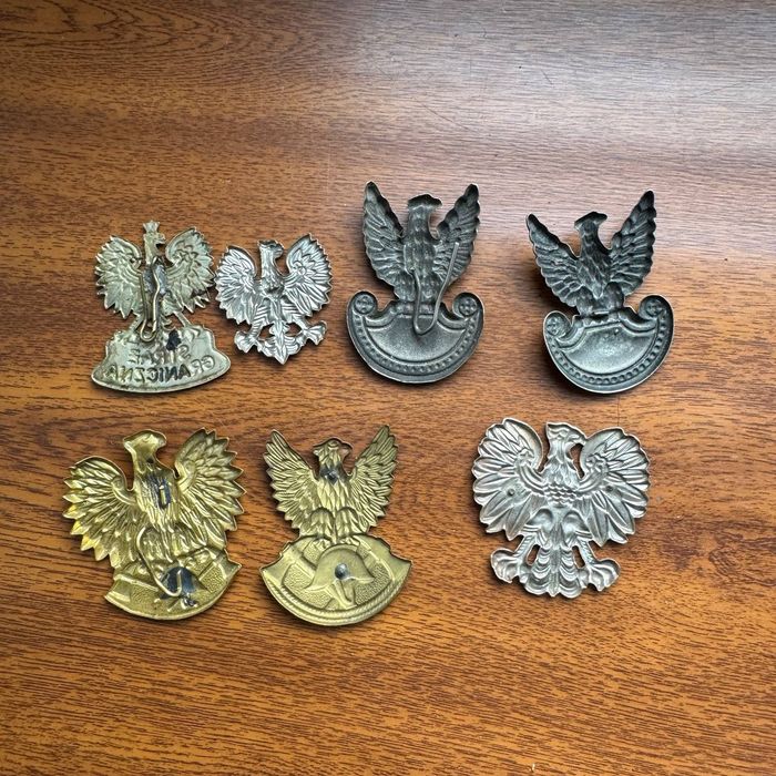 Orzełki zestaw PRL + Straż graniczna nowszy