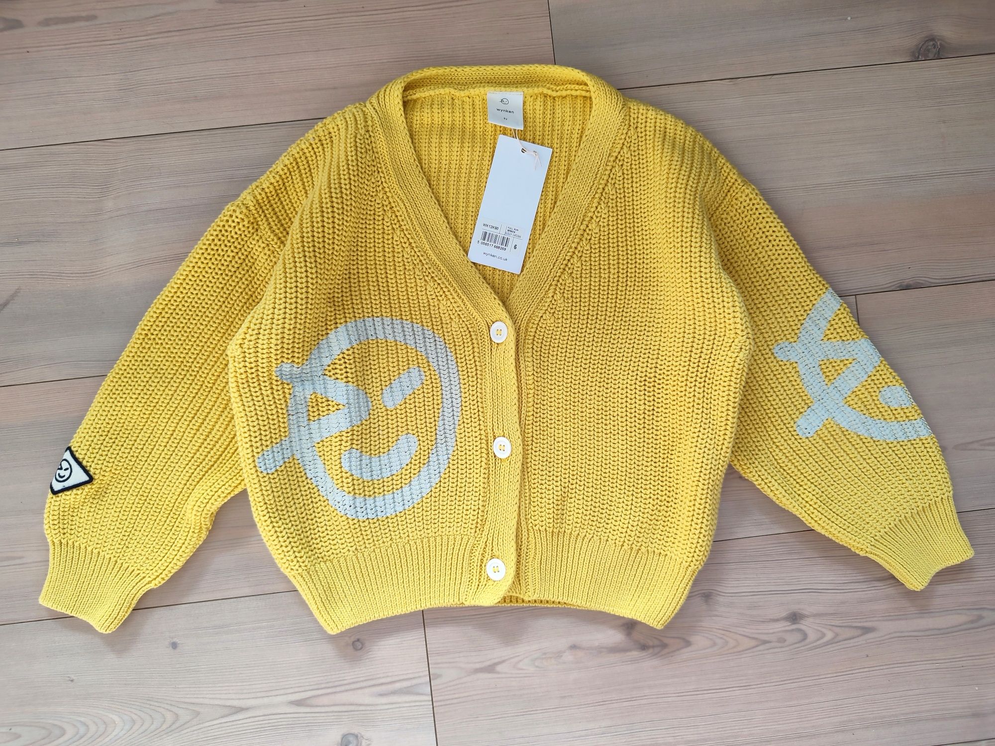 Wynken NOWY kardigan sweter 6Y zółty oversize Bobo Choses mini Rodini