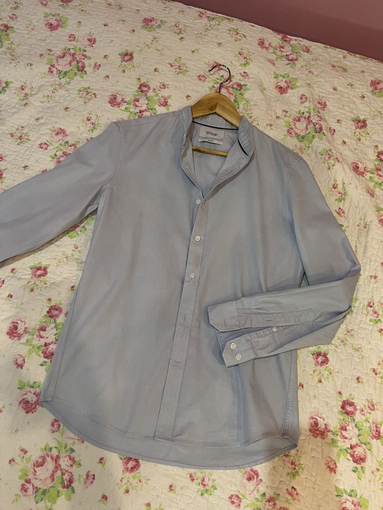Nowa casualowa koszula męska Slim Fit błękitna Reserved r. M