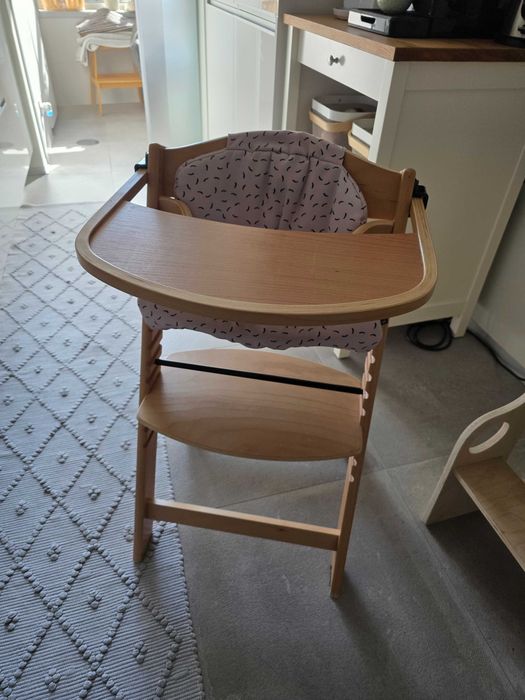 Cadeira Refeição Bebé Kinderkraft Enock Natural + Tabuleiro + Almofada