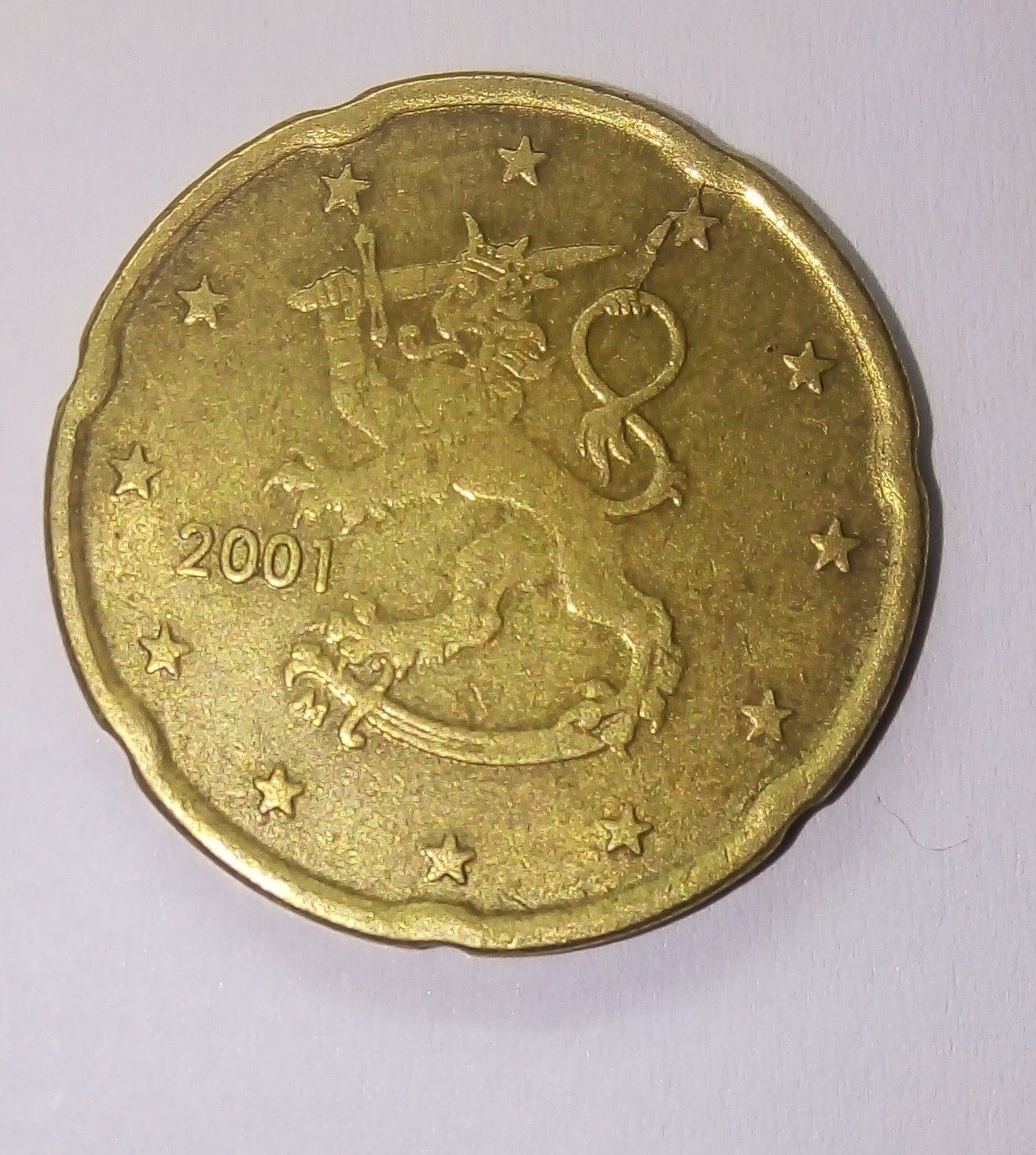 Moneta 20 euro cent Finlandia 2001 rok