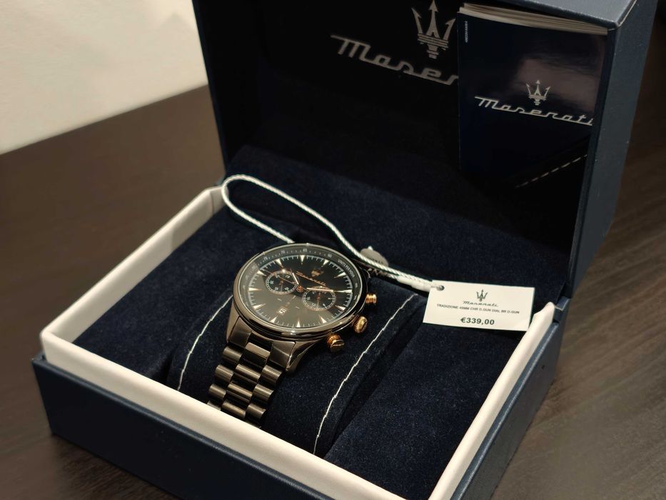 Relógio Maserati Tradizione 45mm - Black Dial (Black/Rose Gold)