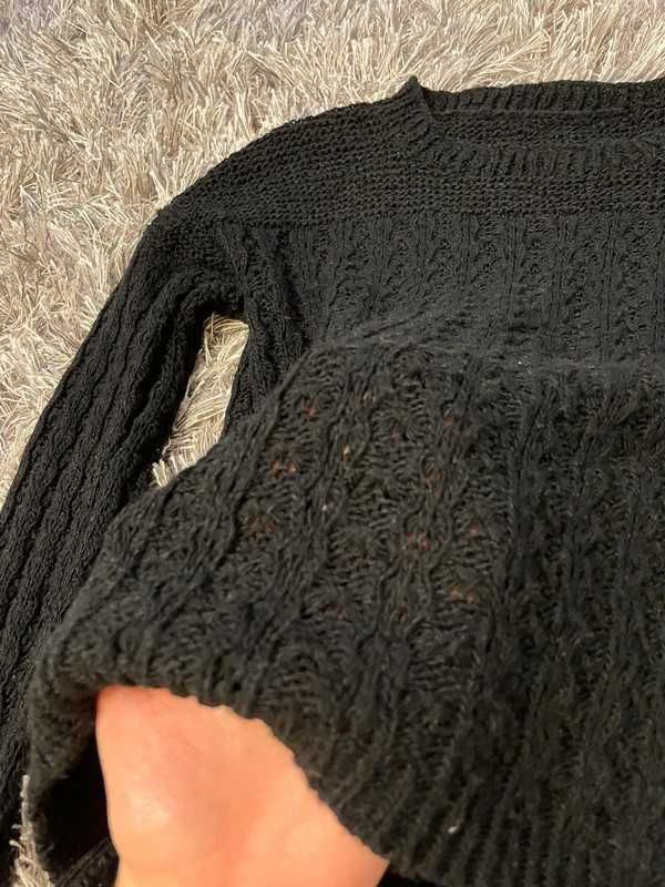 czarny damski sweter sweterek 38 M ażurowy