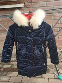 Зимняя куртка на девочку.  Р- 122-128