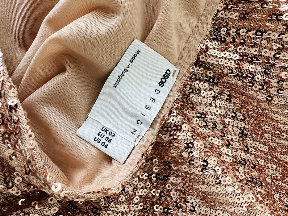 Vestido curto, rosa, de lantejoulas, Zara