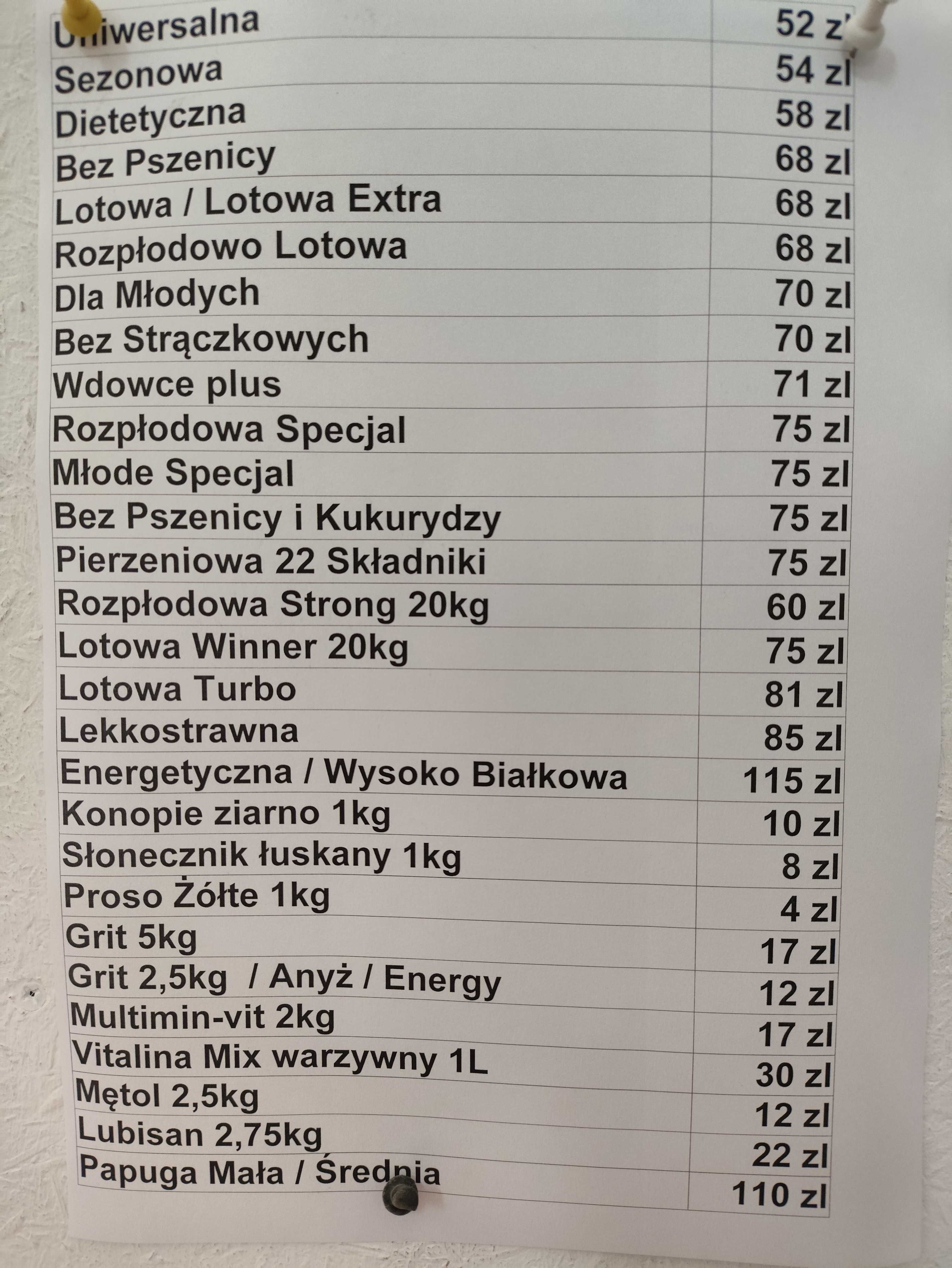 Pasza Karma dla gołębi (ptaki ozdobne bażanty perliczki)