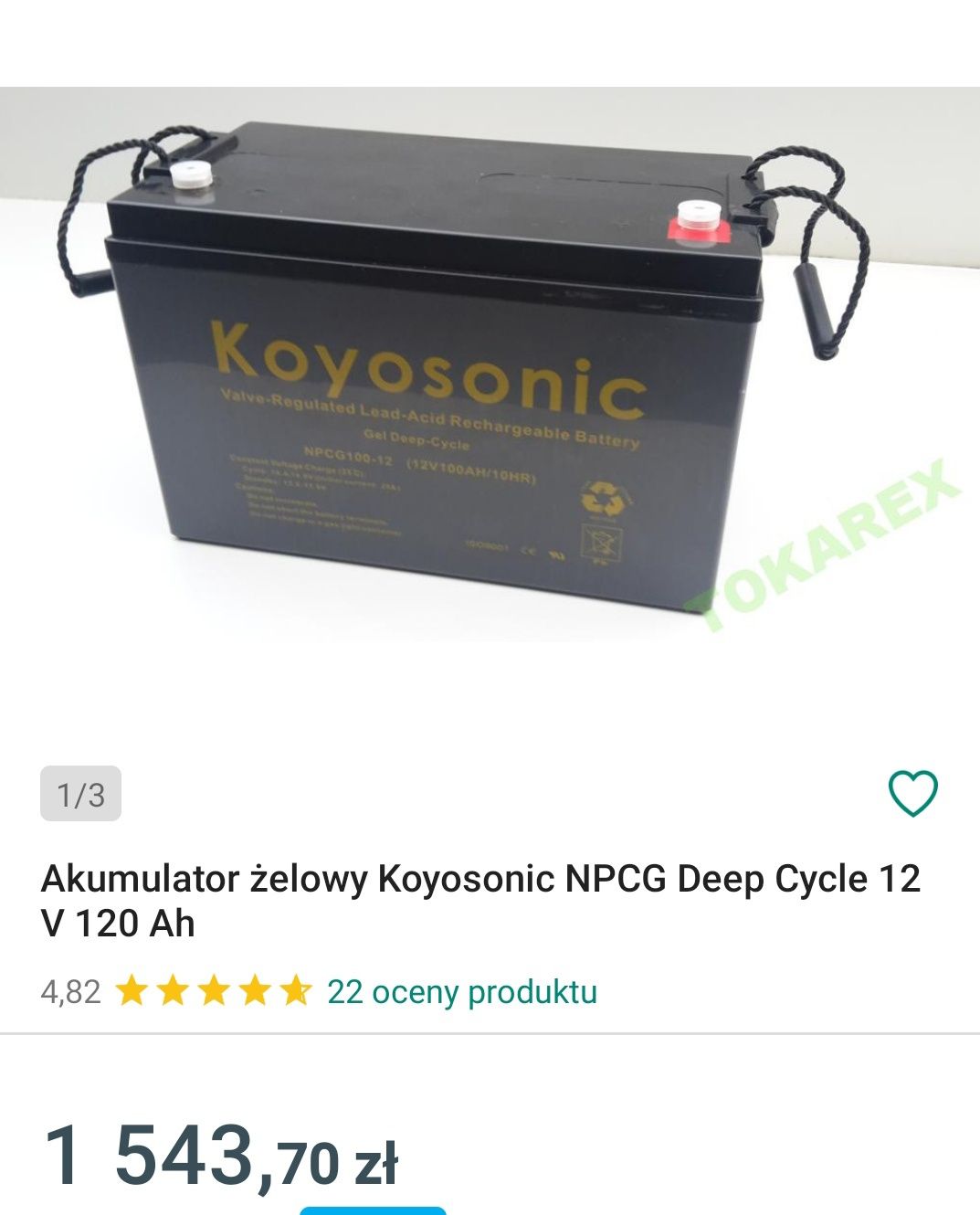Akumulator Koyosonic 120 ah wzmocniony