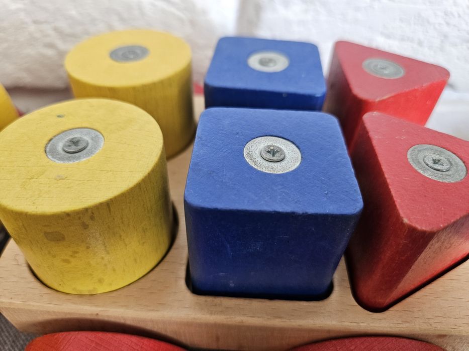Drewniany dźwig Ikea klocki magnes