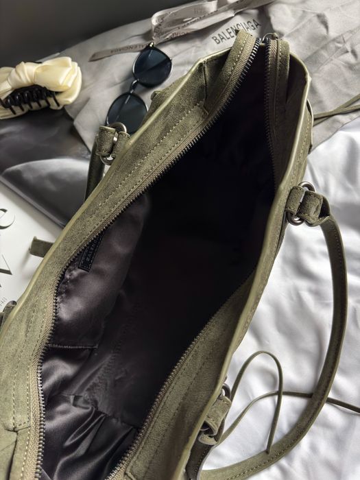 Сумка Balenciaga Le City Bag замша | шоколадна, оливкова
