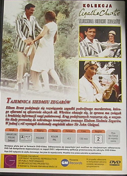 Tajemnica siedmiu zegarów Agatha Christie dvd