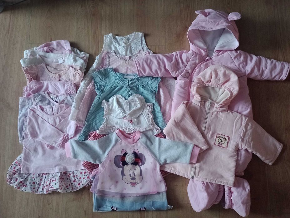 68 kombinezon zima kurtka jesień wiosna NOWE 3szt ramper sukienk pajac