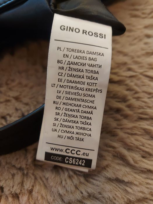 Czarna skórzana torebka GINO ROSSI model CS6242 A4 stan bdb
