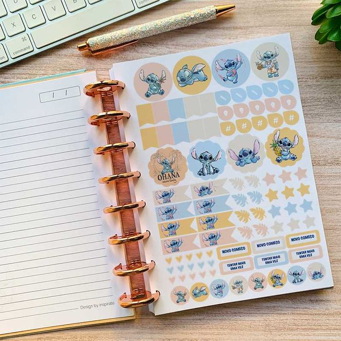 CADERNO A5 STITCH COM DIVISÓRIAS PERSONALIZADO