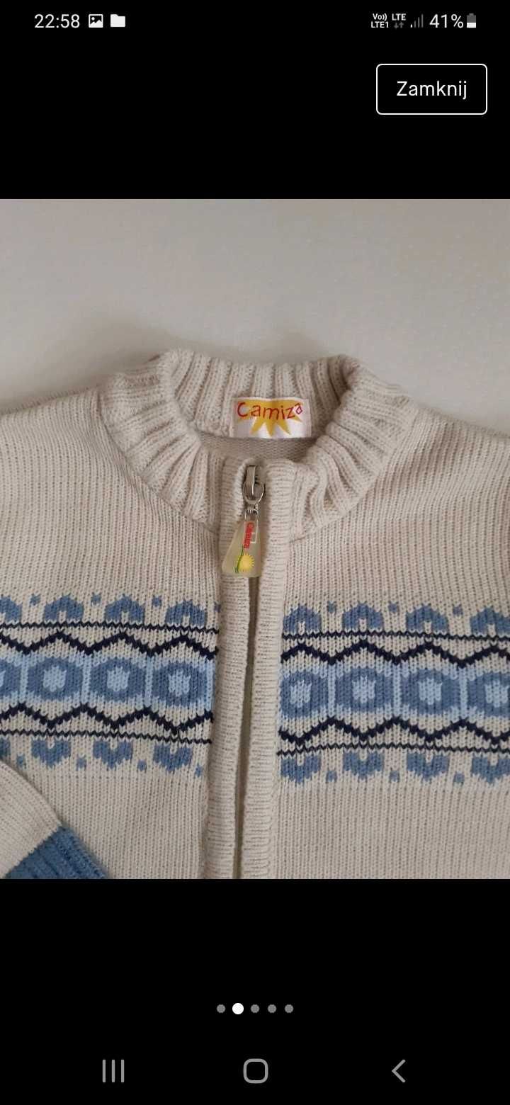 Sweterek dla chłopca, elegancki, rozpinany, roz.80/86- Camiza