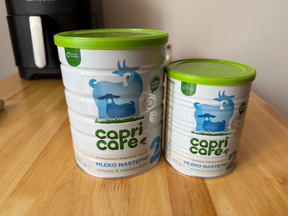 Mleko następne dla niemowląt Capri Care kozie 800g i 400g