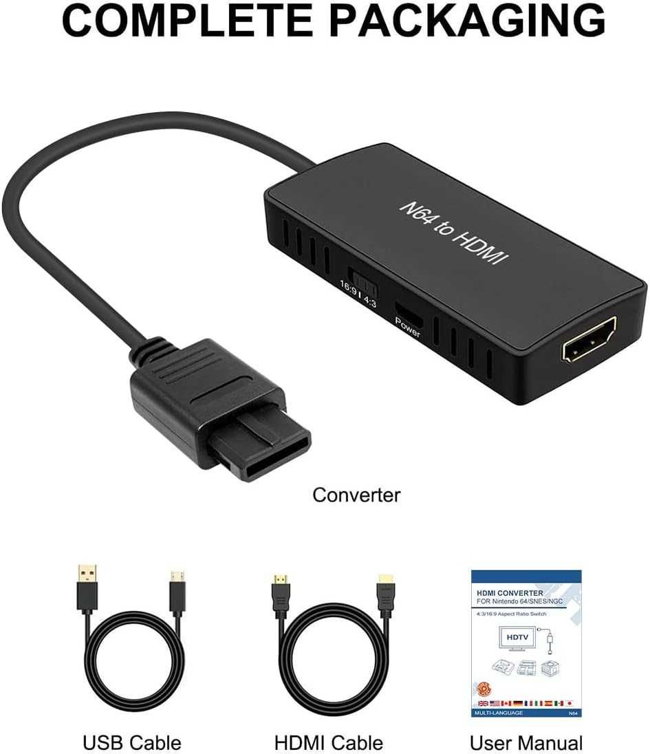 Adapter konwertera YDF N64 na HDMI Obsługa konwersji 16:9/4:3