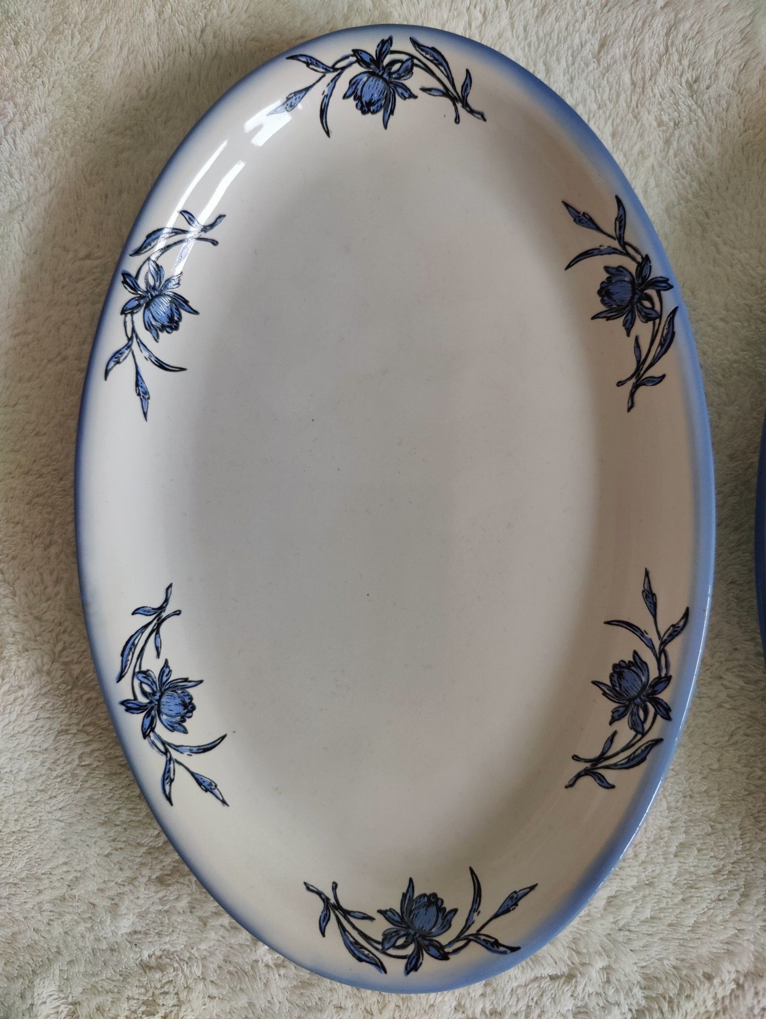 Ceramika porcelana fajans porcelit Pruszków 2 talerze półmiski PRL