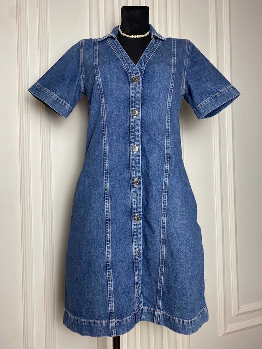 Sukienka krótka mini jeansowa dżinsowa 38 S M Only  kieszenie dekolt