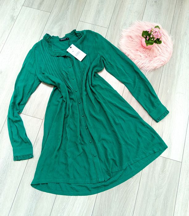 Zielona wiskozowa sukienka S M oversize letnia zielona nowa letnia