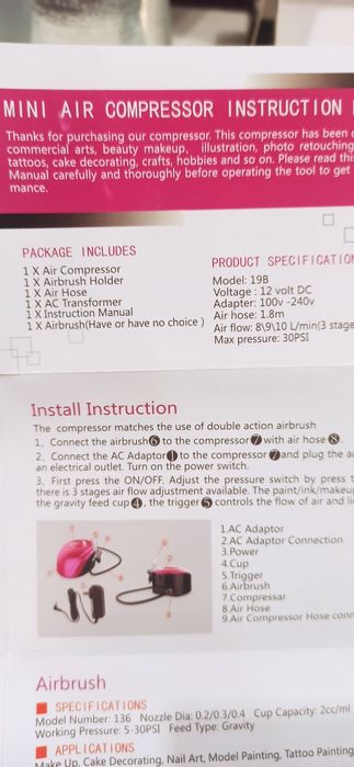 Аерограф з міні компресором