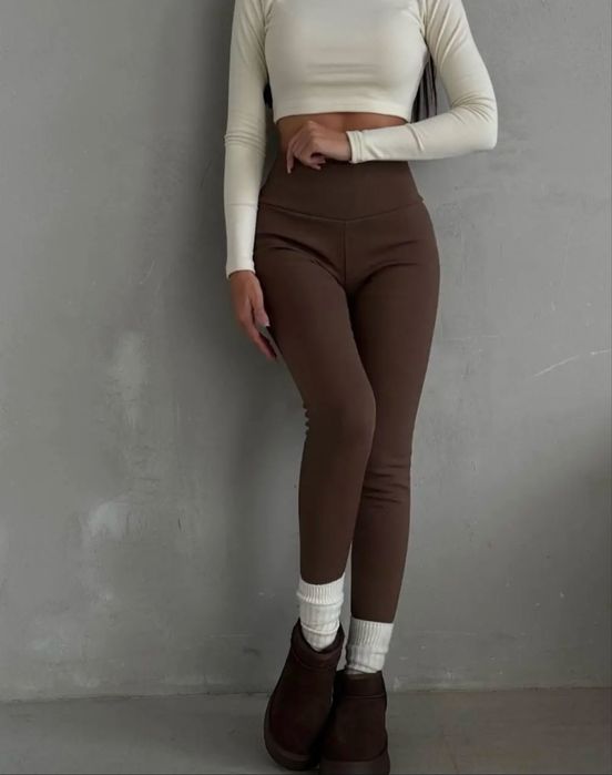 Лосини на флісі шоколад М