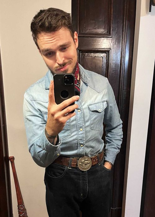 Koszula denimowa bawełniana jasna dżinsowa jeansowa męska S M błękitna