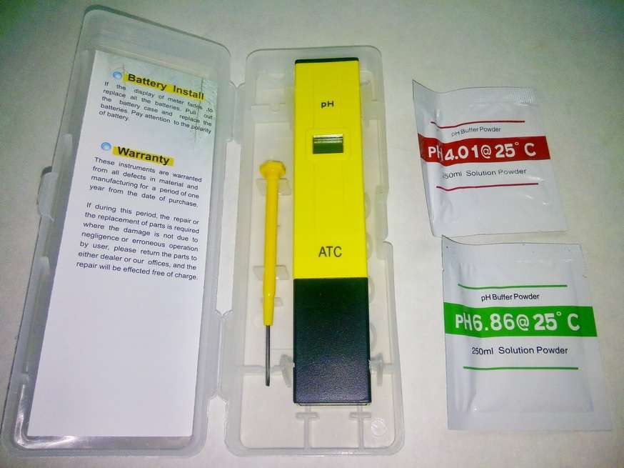 PH Meter + растворы + футляр / PH метр / PH тестер