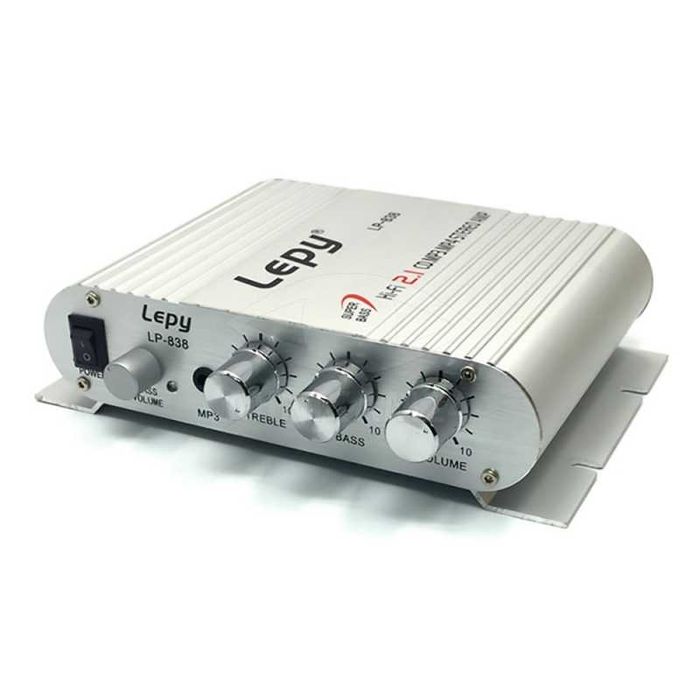 Автомобильный аудио усилитель Lepy LP-838  2.1 - 2х15 Вт + 1x20 Вт саб