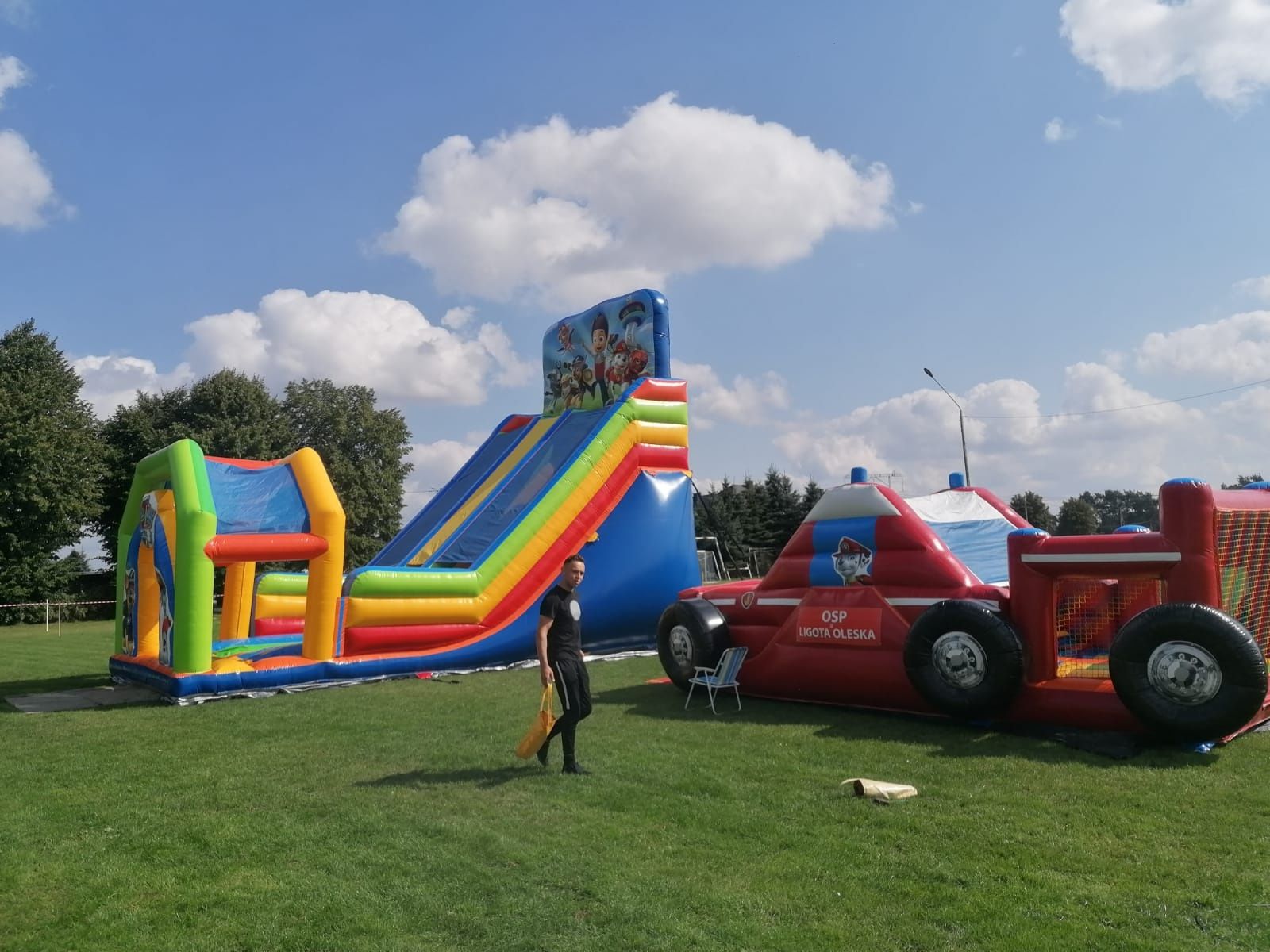 Zjezdzalnia cymbergaj byk rodeo dmuchance eurobungee wynajem wata popc