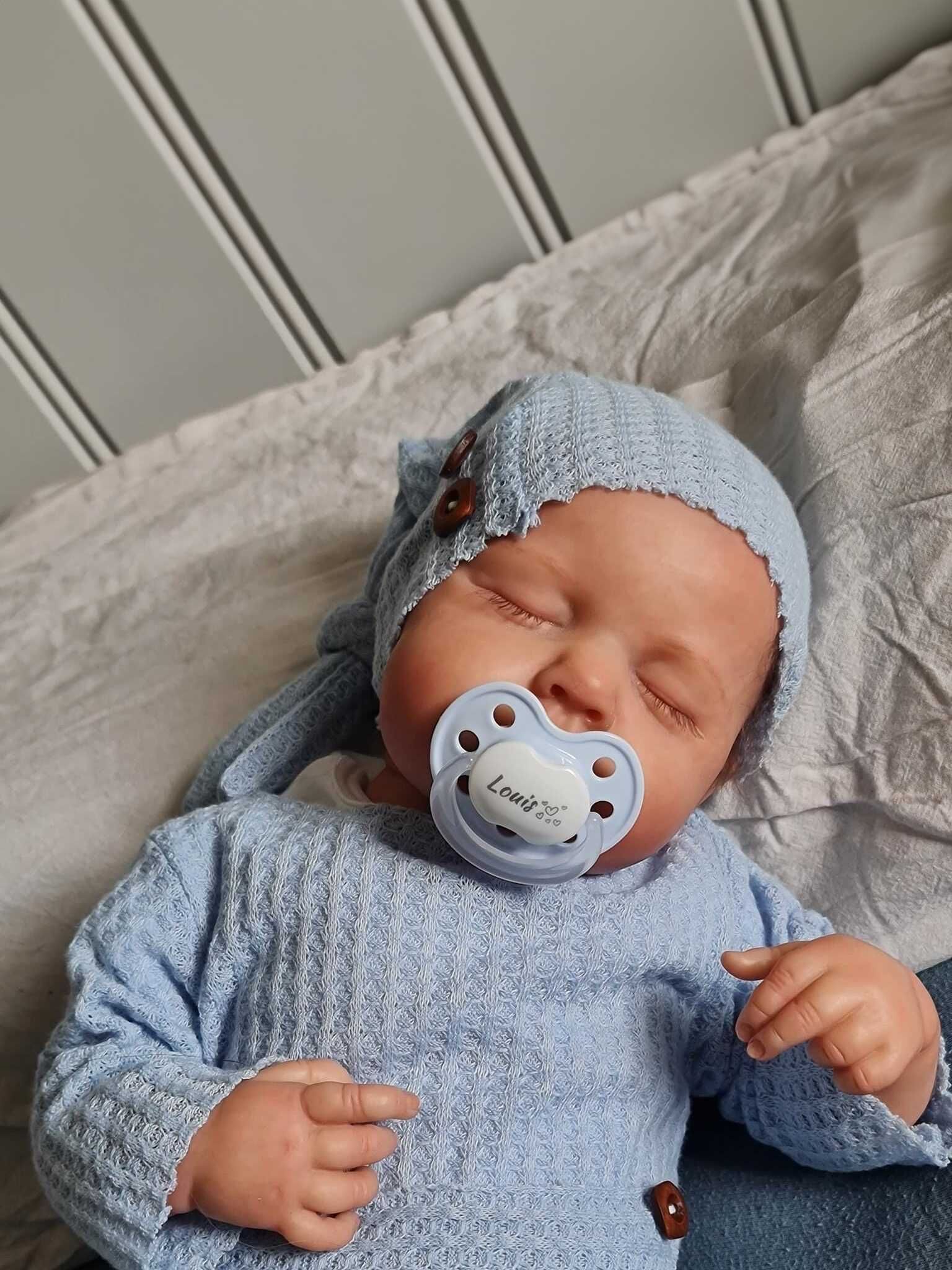 NOWOŚĆ ! Perfekcyjnie Wykonana Lalka Niemowlak Niebieskie Body