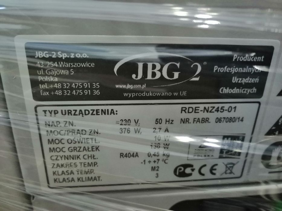 Witryna cukiernicza JBG 2 narożna komplet Używana