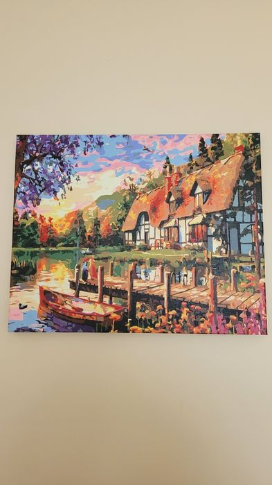 Obraz malowany ręcznie "Dom nad wodą"