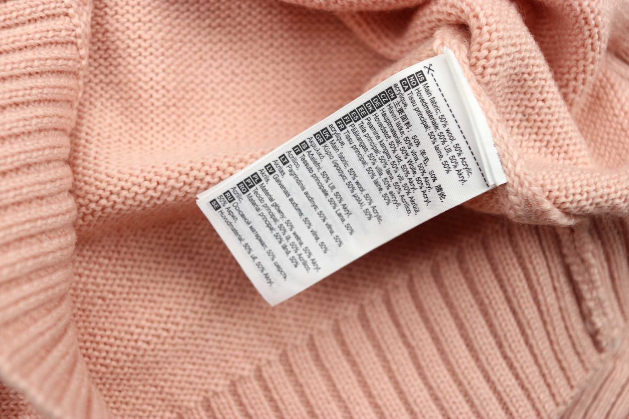Johaug H/Z Knit sweter 50% wełna puder i morela M