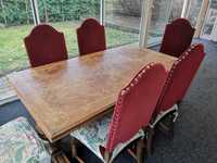 Komplet stół z krzesłami 1938r antyk Drewno Dąb