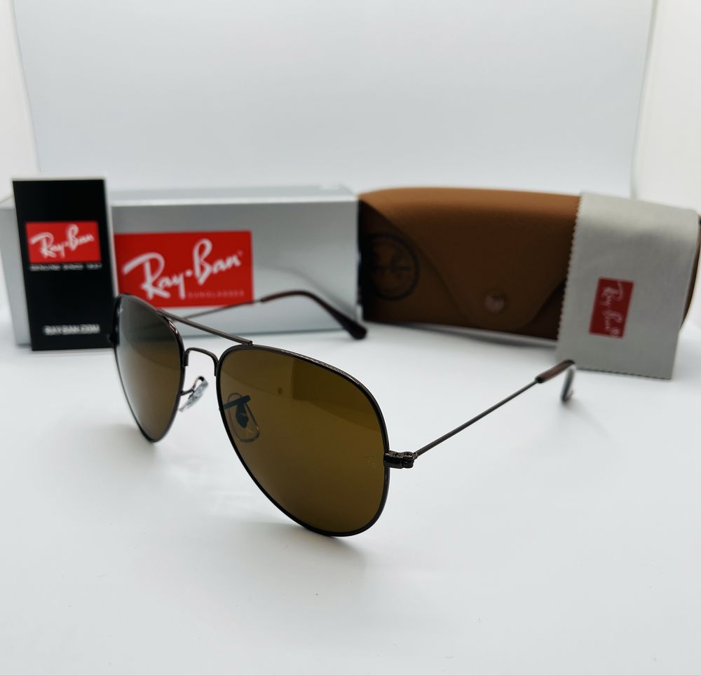 Солнцезащитные очки Ray Ban Aviator 3026 Bronze|Brown 58мм стекло