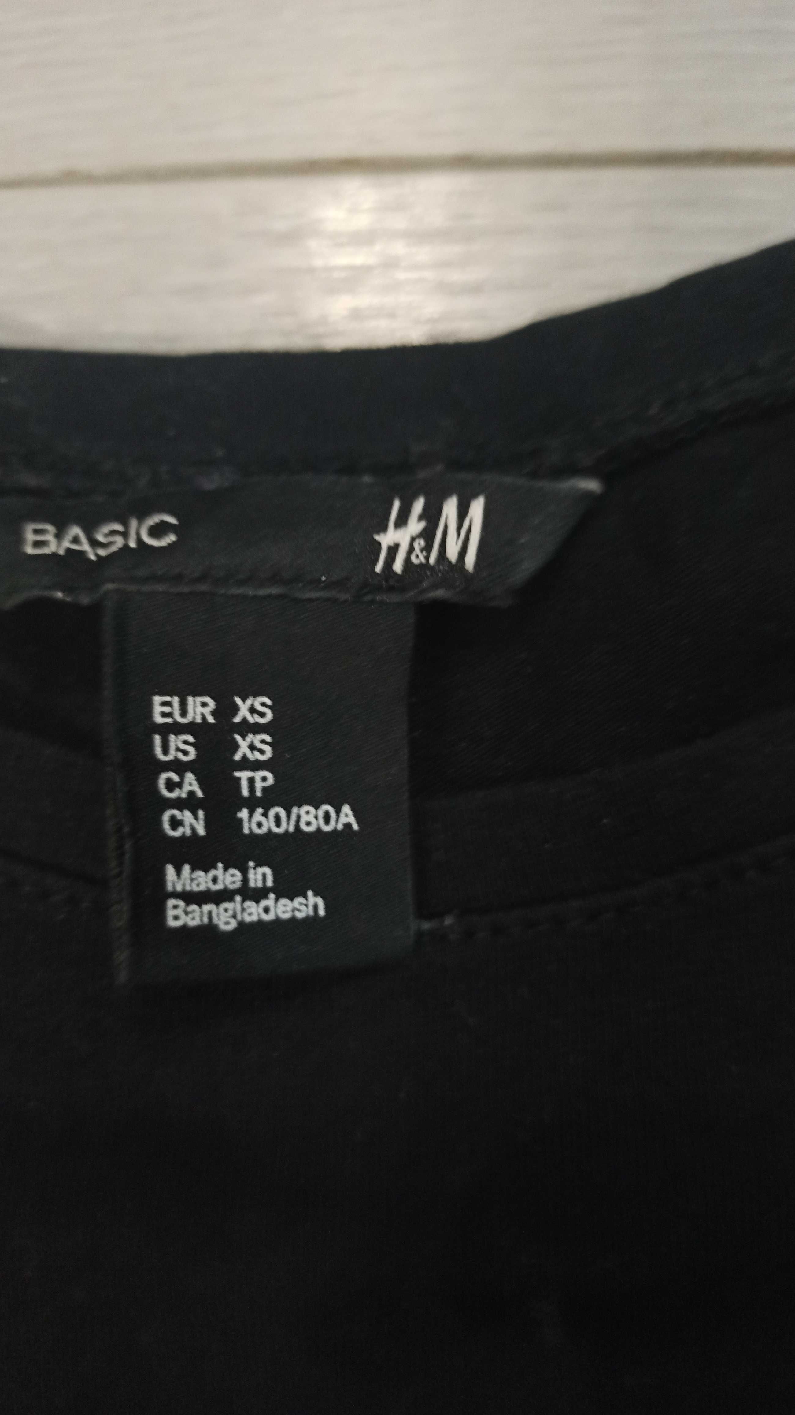 Czarna bluzka, top, rozm. XS, H&M